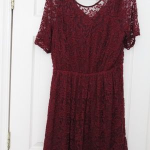 Burgandy Lace Dress by American Rag Size 1X